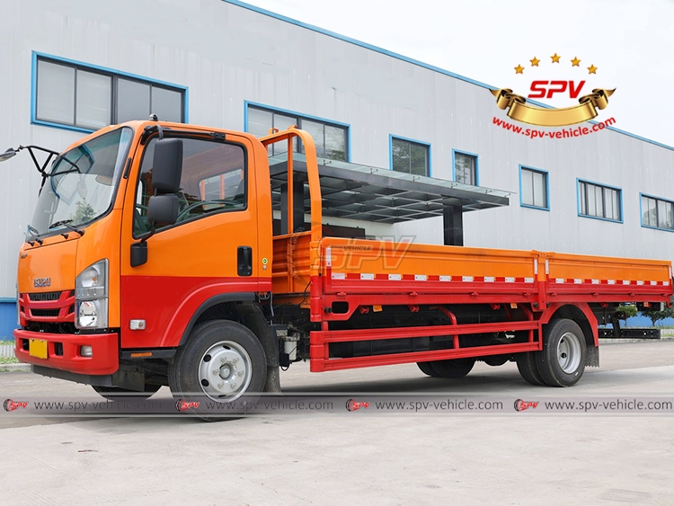 ISUZU NPR Commercial Cargo Truck - Left Front Side View